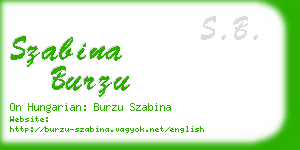 szabina burzu business card